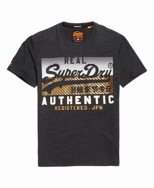 Superdry Vintage Authentic Férfi Pólók Fekete | UZVGS7315